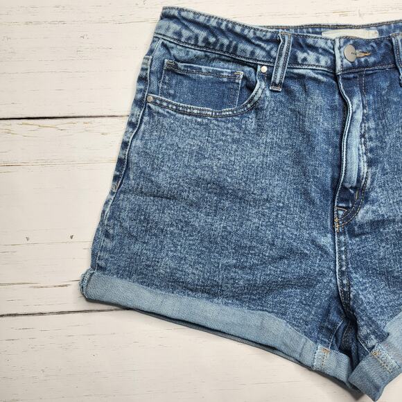 Tgla Francesca's Acid Wash Denim Jean Shorts Fixed Roll Hem Y2K 90s Size 30 - Picture 4 of 8